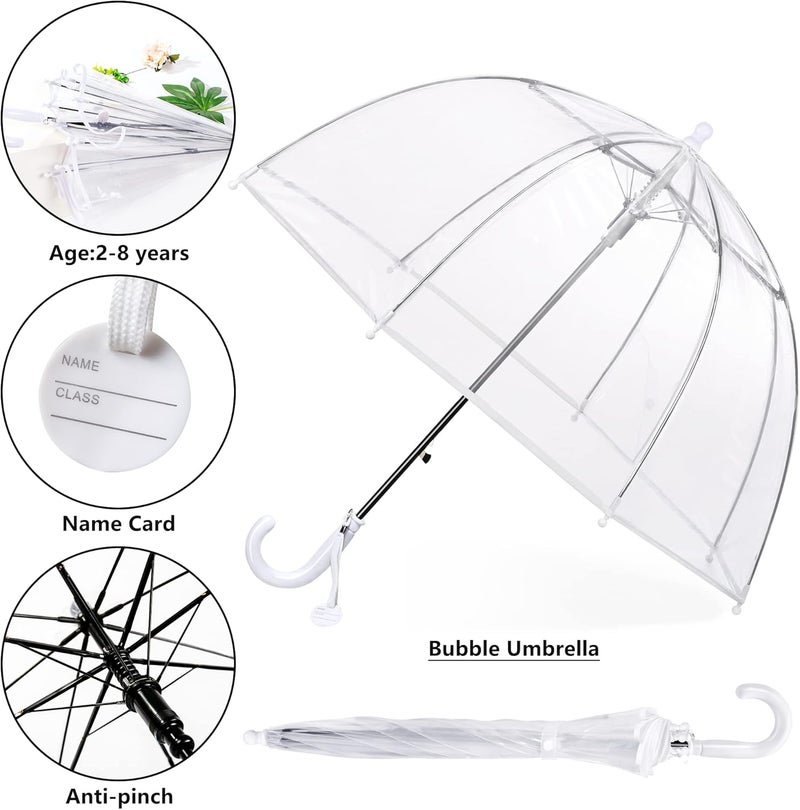 RONIARE Kids Clear Bubble Umbrellas for Rain Dome Windproof Umbrella for Kid Girls and Boys - Image 3